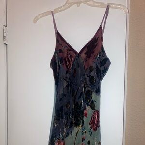 Kali Blue and Gold Textured Floral Cami - worn 1x
